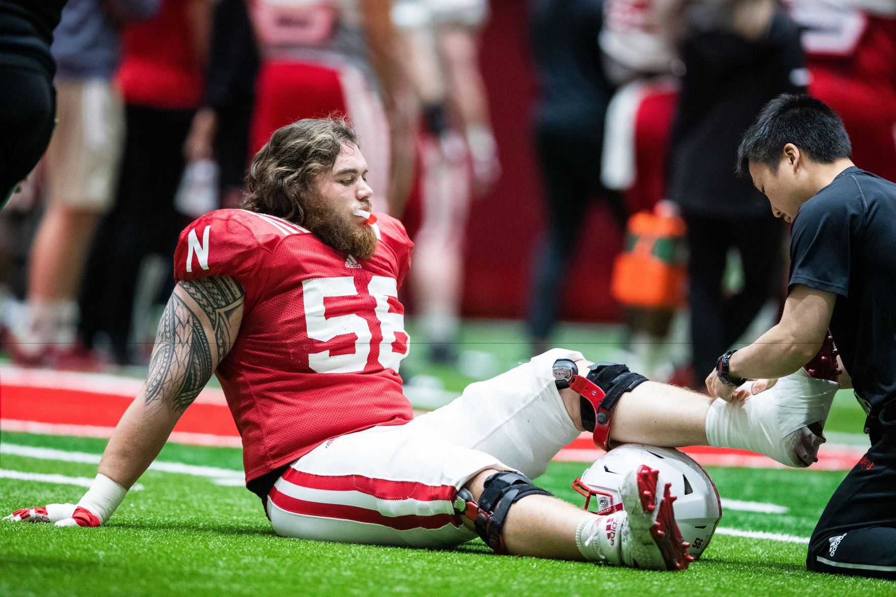 Nebraska worked through practice on April 3, 2019 in Lincoln.